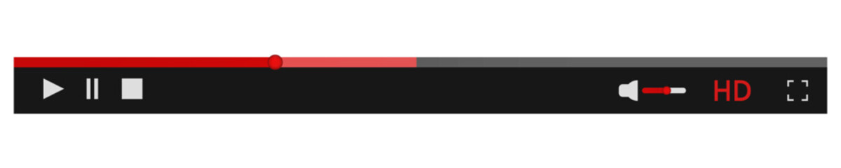 Fototapeta premium Video player scroll bar design interface. Media player with play button icon vector