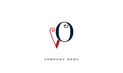 VO, OV, V, O Abstract Letters Logo Monogram