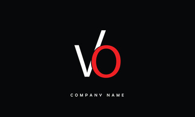 VO, OV, V, O Abstract Letters Logo Monogram