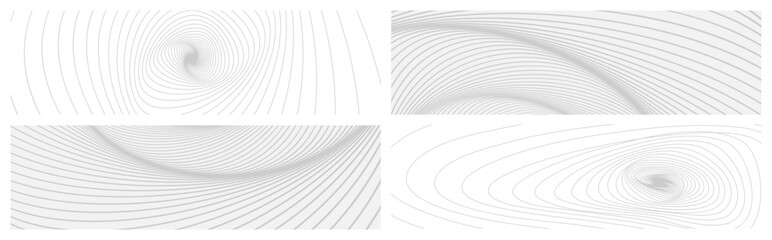 Wavy flowing lines on abstract background set. Abstract bent lines ripple effect graphics. Simple design. Contemporary vector graphics with bent waves. Vector illustration