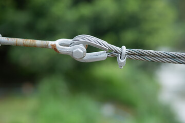 Wire rope hook, close-up photo