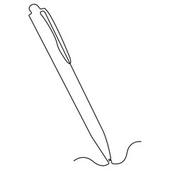 
Continuous single line art drawing of a pen concept outline vector illustration

