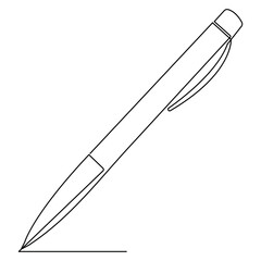 
Continuous single line art drawing of a pen concept outline vector illustration

