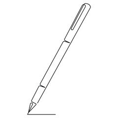 
Continuous single line art drawing of a pen concept outline vector illustration

