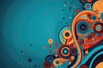 Abstract colorful background with waves and circles. Abstract background for March 2: National Old Stuff Day
