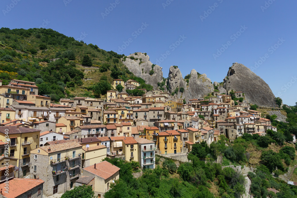 Wall mural view of castelmezzano, historic town in basilicata, italy