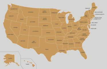 USA Map vector illustration. Editable and clearly labeled layers. - 712523180