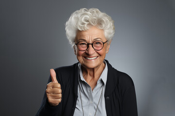 Smiling elderly woman with fresh and positive energy – Ai generative