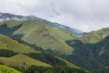 Fototapeta na wymiar Beautiful mountain scenery view in the hiking trail
