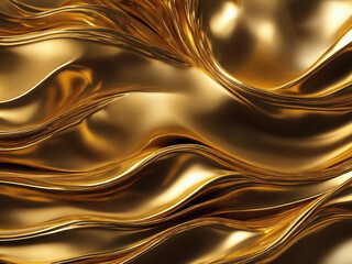 Rich Gold Abstract Background 3D Rendering - generated by ai