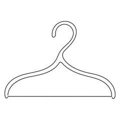 Continuous one line art drawing of doodle hanger symbol and outline art vector illustration