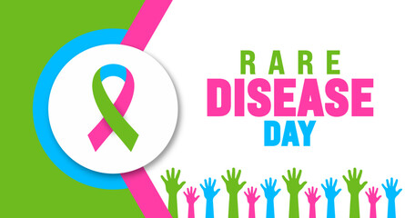 February is Rare Disease Day background template. Holiday concept. background, banner, placard, card, and poster design template with text inscription and standard color. vector illustration. - obrazy, fototapety, plakaty