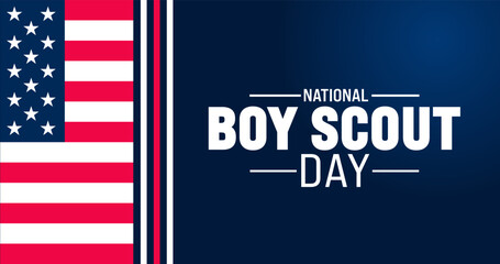 February is National Boy Scout Day background template. Holiday concept. use to background, banner, placard, card, and poster design template with text inscription and standard color. vector  - obrazy, fototapety, plakaty