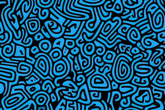 abstract blue doodle pattern background