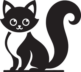 A Beautiful Cat Silhouette Vector Illustration