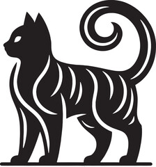 A Beautiful Cat Silhouette Vector Illustration