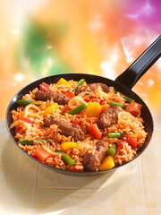 Cevapcicipfanne, Eisenpfanne, Cevapcici, Pfannengericht, Fleisch,