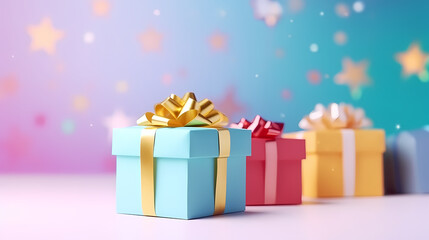 Fototapeta premium Christmas gift boxes, birthday, anniversary, Valentine's Day and wedding gift boxes