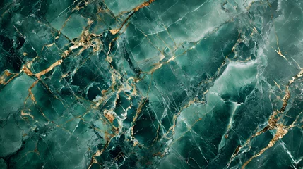 Deurstickers Turquoise Green marble texture background, natural Emperador stone, exotic breccia marbel © Jan
