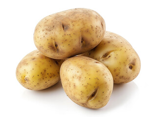 Fresh potato isolated on white background. Minimalist style. 
