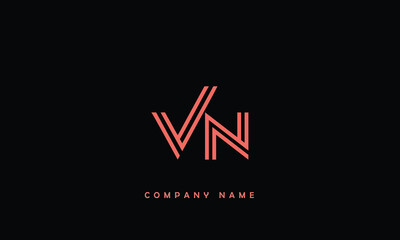 VN, NV, V, N Abstract Letters Logo Monogram