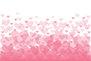 Set of Seamless Pink Heart Pattern Isolated on Pink Ombre Background