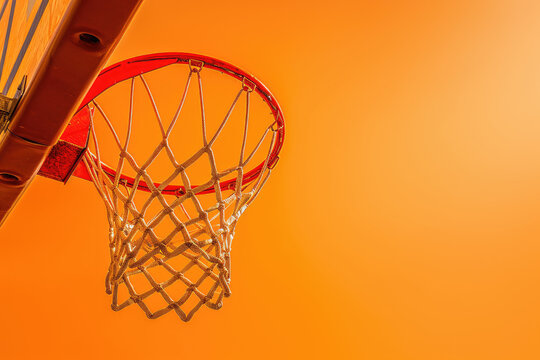 Basketball hoop orange background