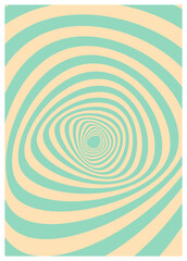 Twisted and distorted vector groovy hippie background. Waves, swirl, twirl pattern. Retro backgrounds in psychedelic style. Vector illustration