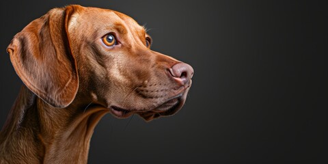 dog on a black background close-up Generative AI