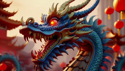 Beautiful fantasy dragon. Year of the Dragon according to the eastern horoscope