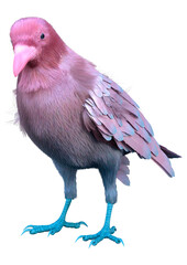 3D Rendering Pink Crow on White