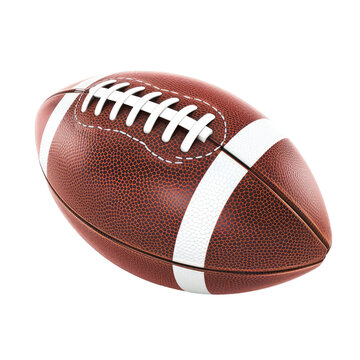 American football ball isolated on white or transparent background.