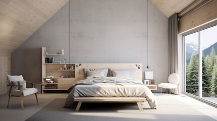 interior of a bedroom nordic style