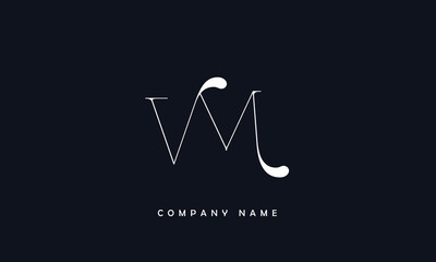 VM, MV, V, M Abstract Letters Logo Monogram