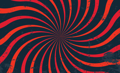 Sunlight retro horizontal background. Pale red and beige color burst background. Fantasy Vector illustration. Magic Sun beam ray pattern background. Old paper starburst. Circus poster or placard