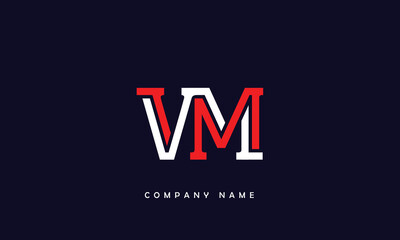 VM, MV, V, M Abstract Letters Logo Monogram