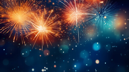 Fototapeta premium Fireworks background for celebration, holiday celebration concept