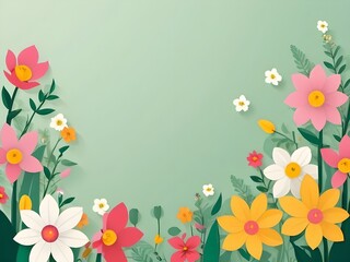 Obraz premium Photo beautiful spring flowers background frame with copy space.