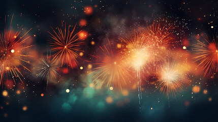 Fototapeta premium Fireworks background for celebration, holiday celebration concept