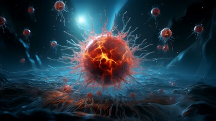 "Cancer Cell or Tumor Illustration in High Detail: Understanding Cellular Dynamics"

