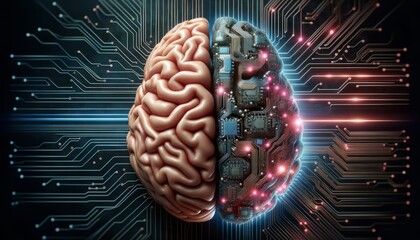 Futuristic Human Brain Representation - obrazy, fototapety, plakaty