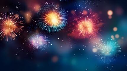 Naklejka premium Fireworks background for celebration, holiday celebration concept