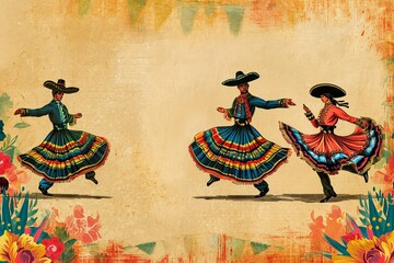 Cinco de Mayo Celebration: Folk Dancers in Vibrant Attire