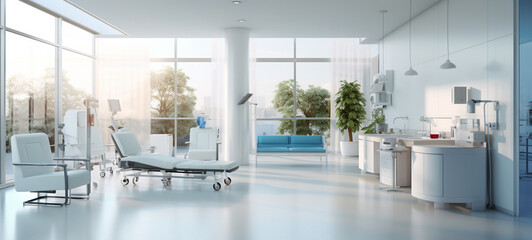Modern bright large medical office, generative AI
