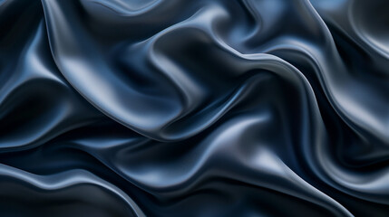 Obraz premium Black silk background, Black technology display background, abstract background luxury cloth or liquid wave or wavy folds, Ai generated image 