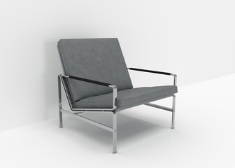 Modern Sofa Chair with White Background 3D Render