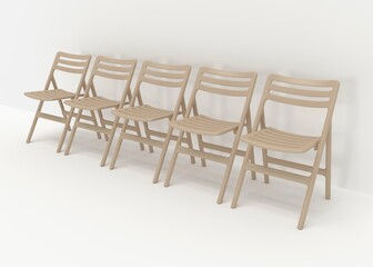 Modern Plastic Chair with White Background 3D Render