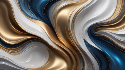 flie&szlig;ende Farbwelle in Blau und Gold, Relief