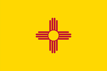 Obraz premium The official current flag of New Mexico USA state. State flag of New Mexico. Illustration.