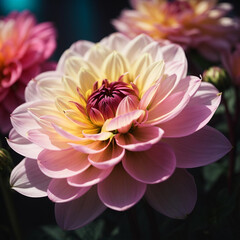 Beautiful Dahlia flowers in garden.